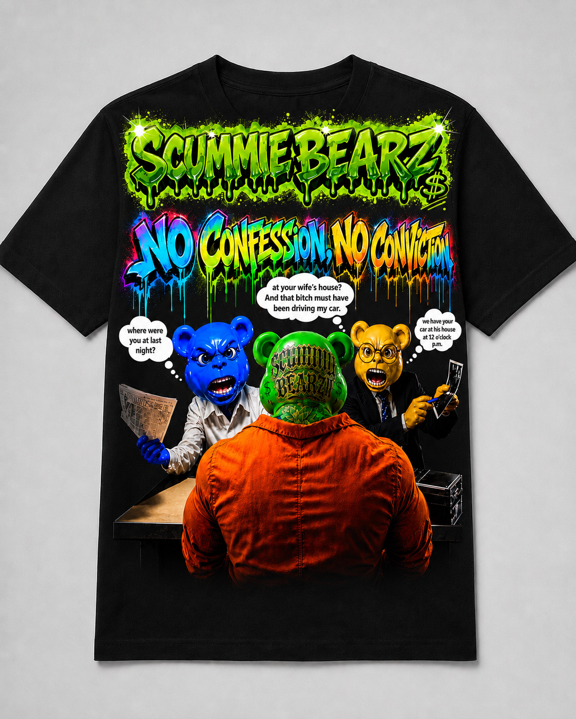 Scummie Bearz Court Collection: No Confession, No Conviction — Unisex Men's T-Shirt