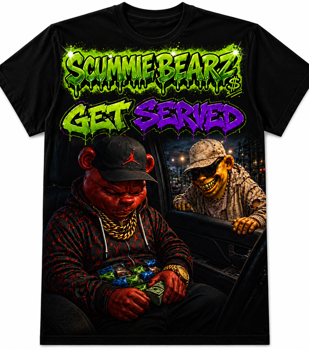 Scummie Bearz Get Served Collection: Get Served — Unisex Men's T-Shirt