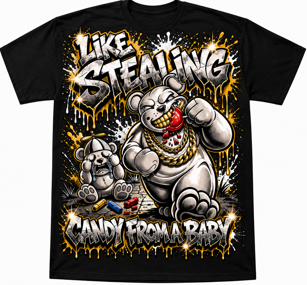 Scummie Bearz  Like Stealing Candy from a Baby Collection "Gold"  Tee