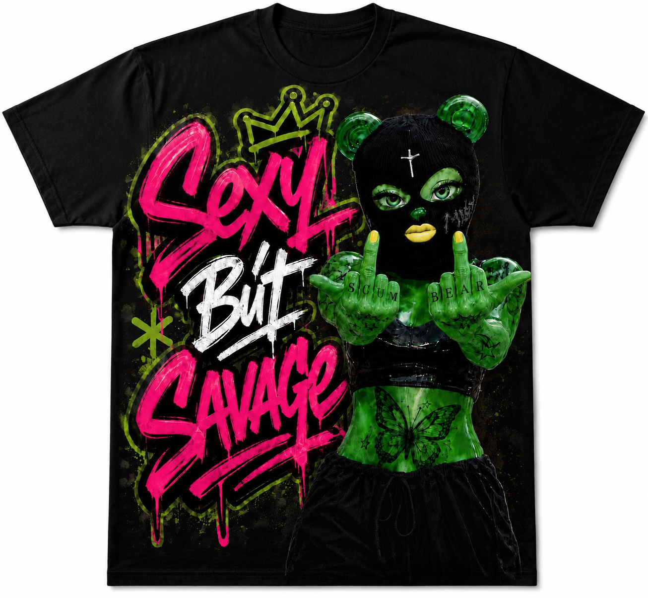 Scummie Bearz Sexy But Savage Collection "Green  Edition Unisex  Men's T-Shirt