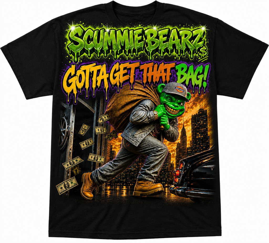 Scummie Bearz Bank Heist Collection: Gotta Get That Bag! — Unisex Men's T-Shirt
