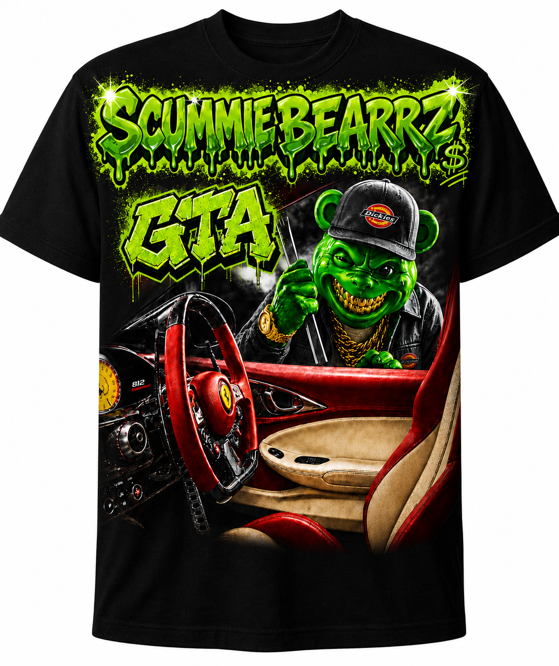 Scummie Bearz GTA Collection "Green" Tee