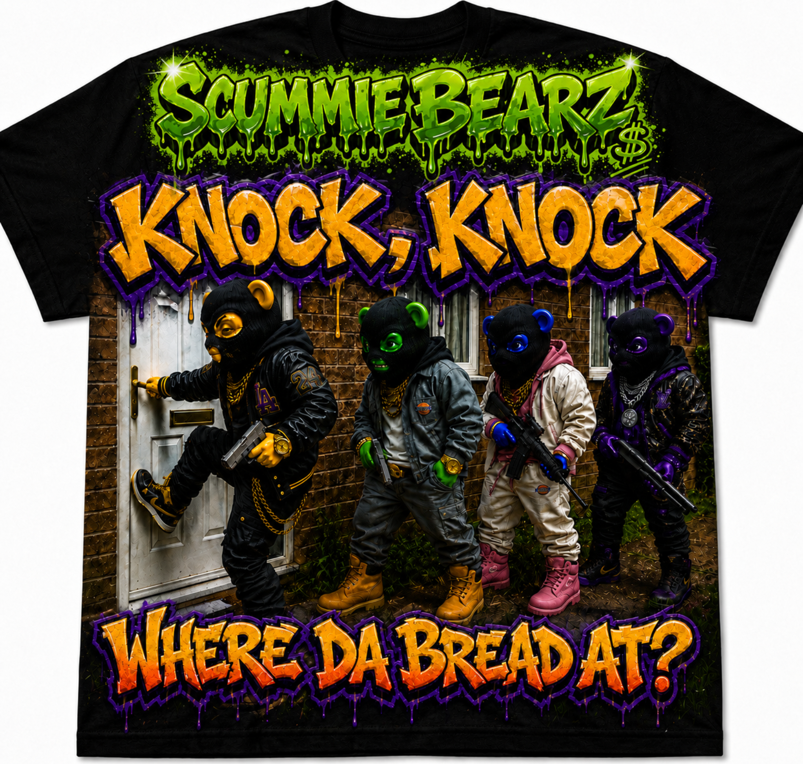 Scummie Bearz Bank Heist Collection: Knock Knock — Unisex Men's T-Shirt