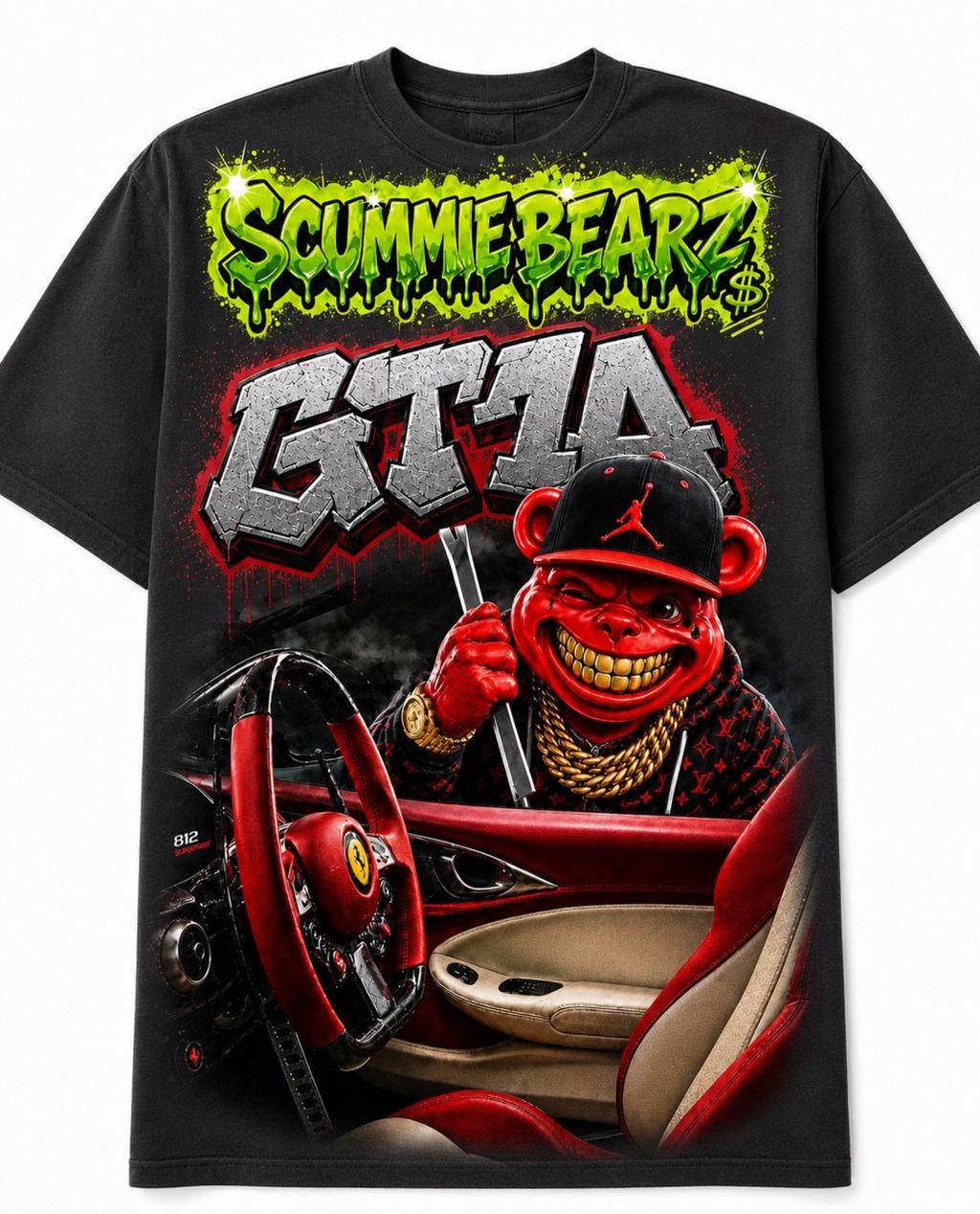 Scummie Bearz GTA Collection "Red 2" Unisex Men's T-Shirt