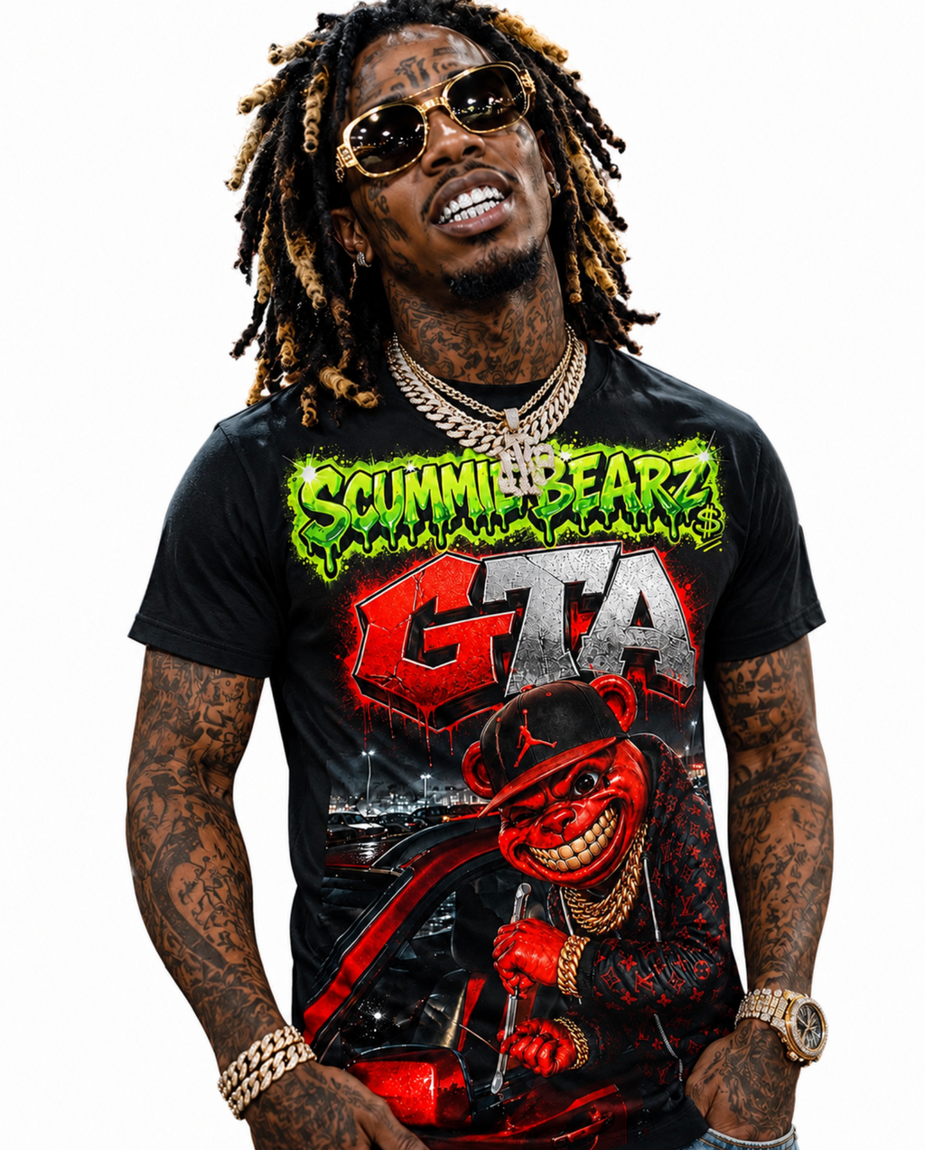 Scummie Bearz GTA Collection "Red Original" Tee  Unisex  Men's T-Shirt