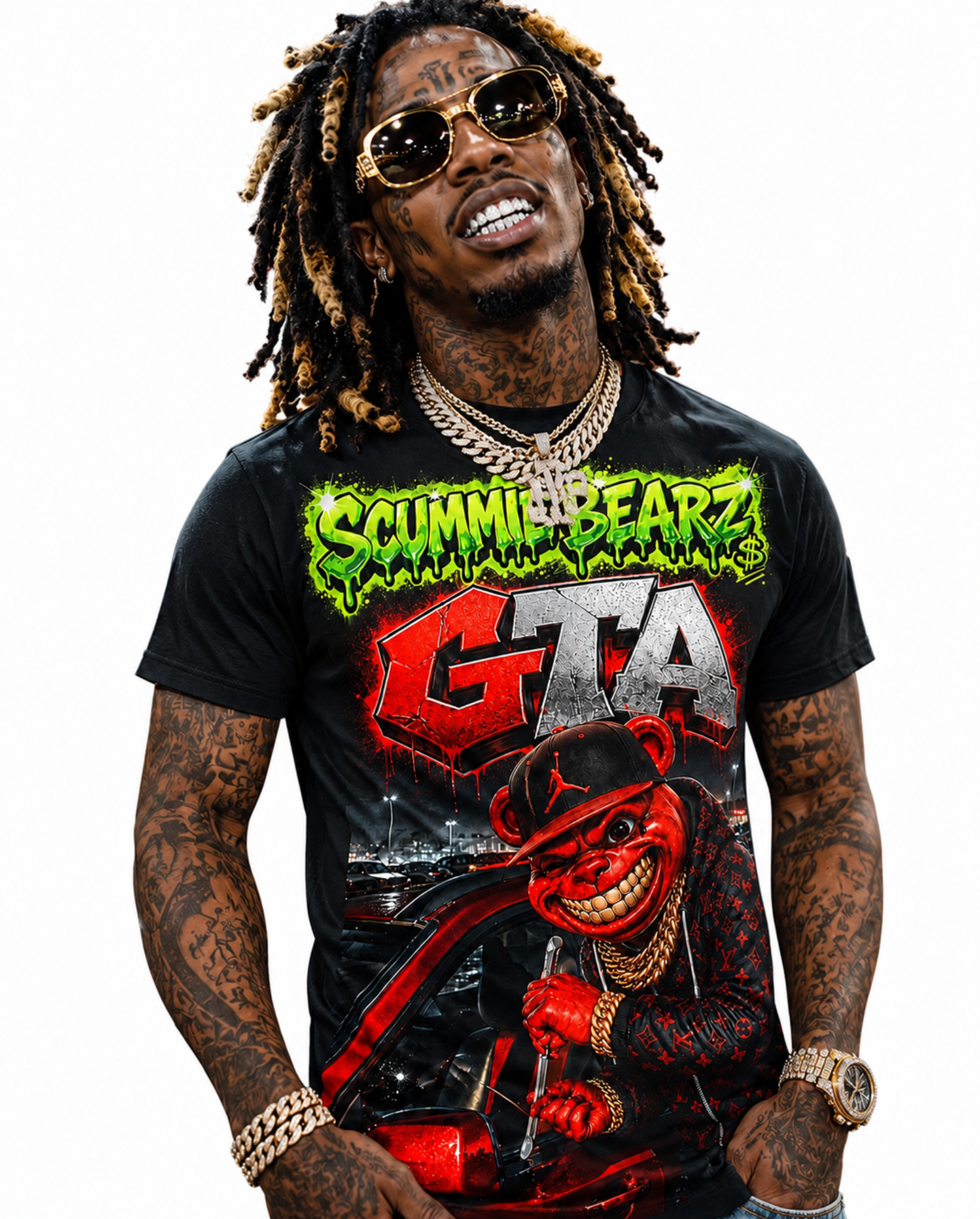 Scummie Bearz GTA Collection "Red Original" Tee  Unisex  Men's T-Shirt