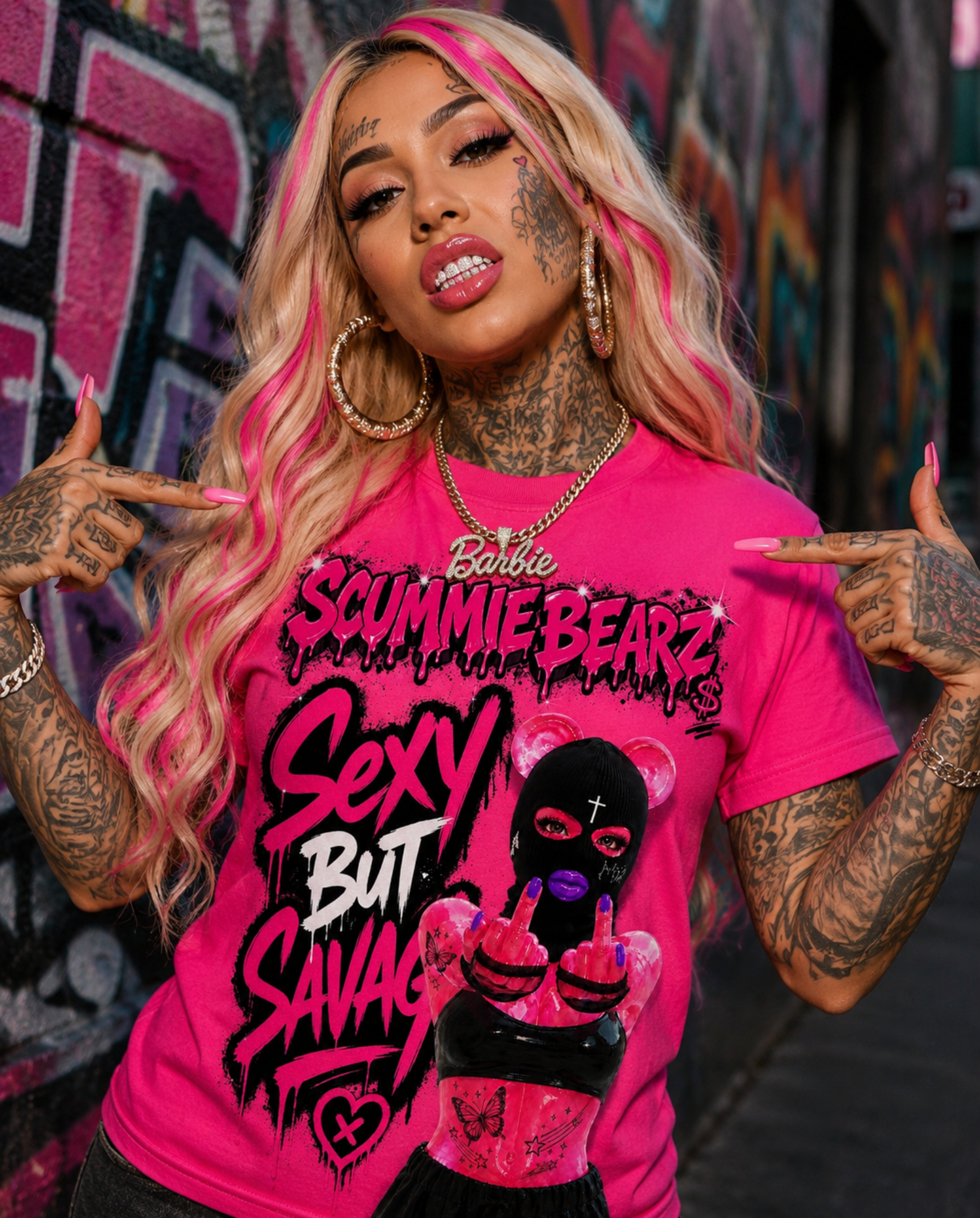 Scummie Bearz Sexy But Savage  Collection- "Pink  Edition" Unisex Men's T-Shirt