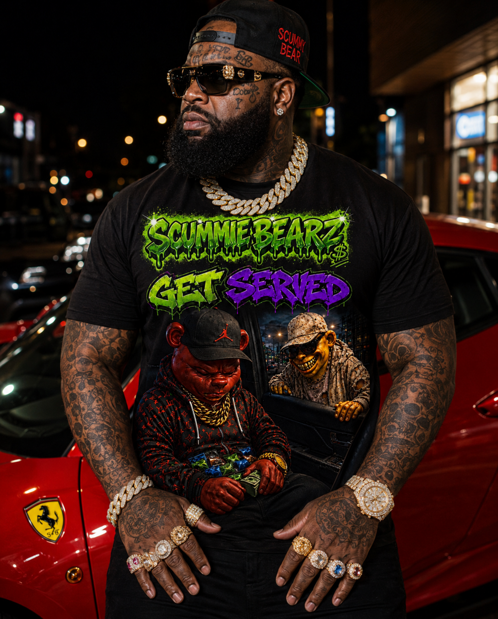 Scummie Bearz Get Served Collection: Get Served — Unisex Men's T-Shirt