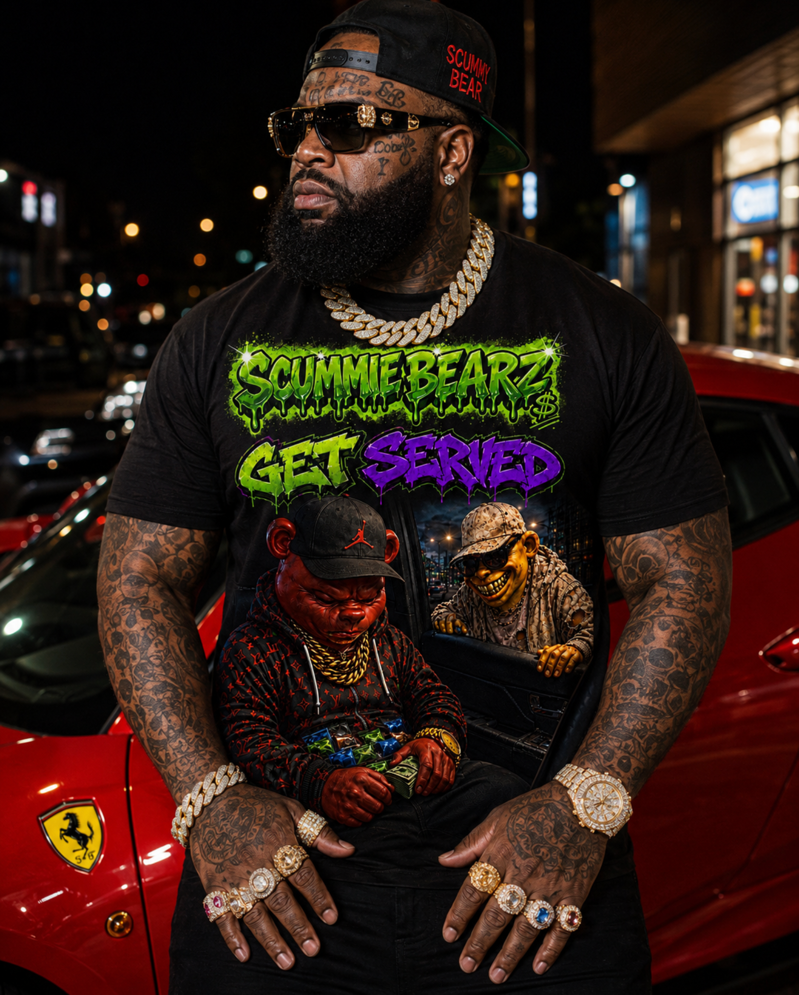 Scummie Bearz Get Served Collection: Get Served — Unisex Men's T-Shirt