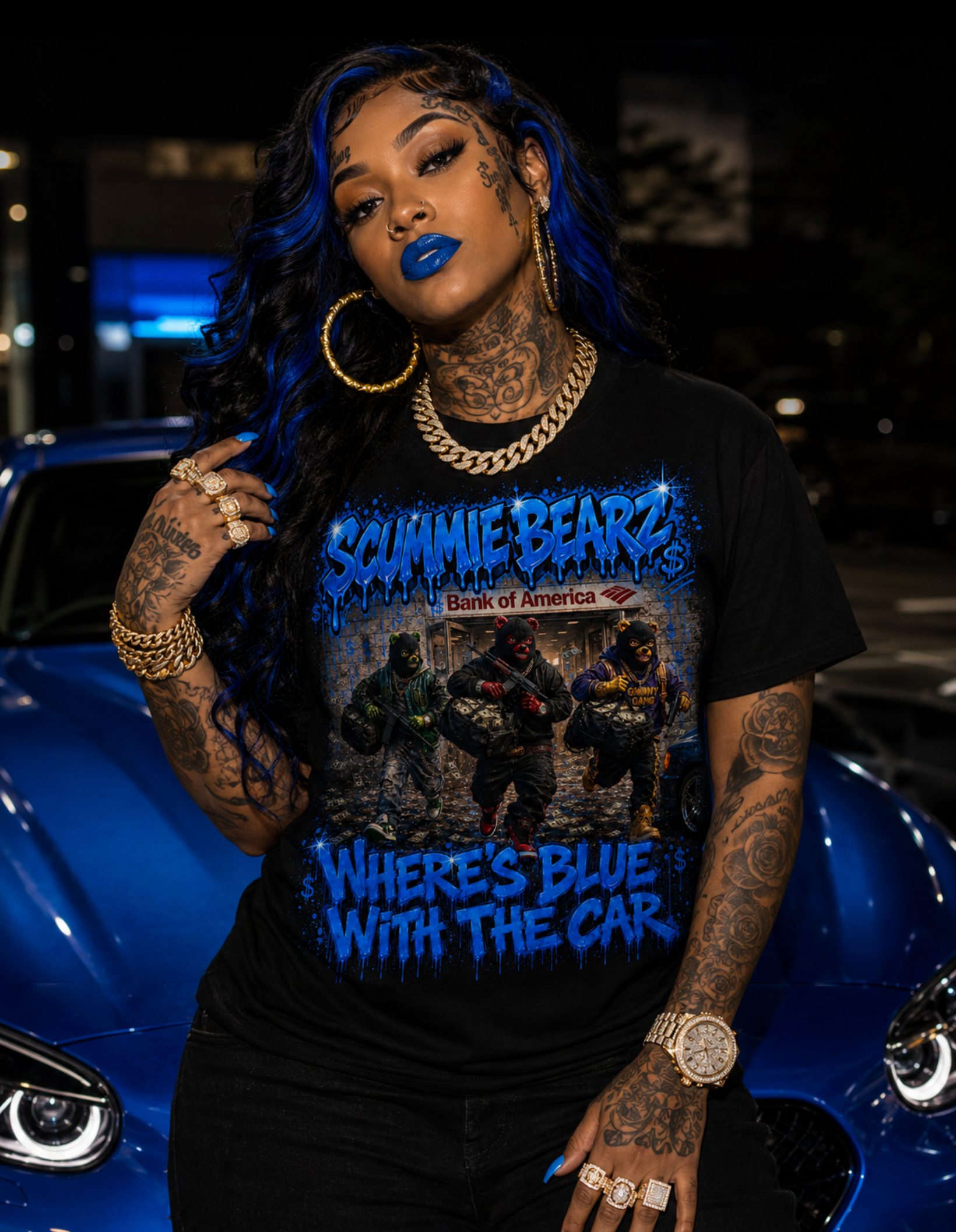 Scummie Bearz Bank Heist Collection: Where's Blue? — Unisex Men's T-Shirt