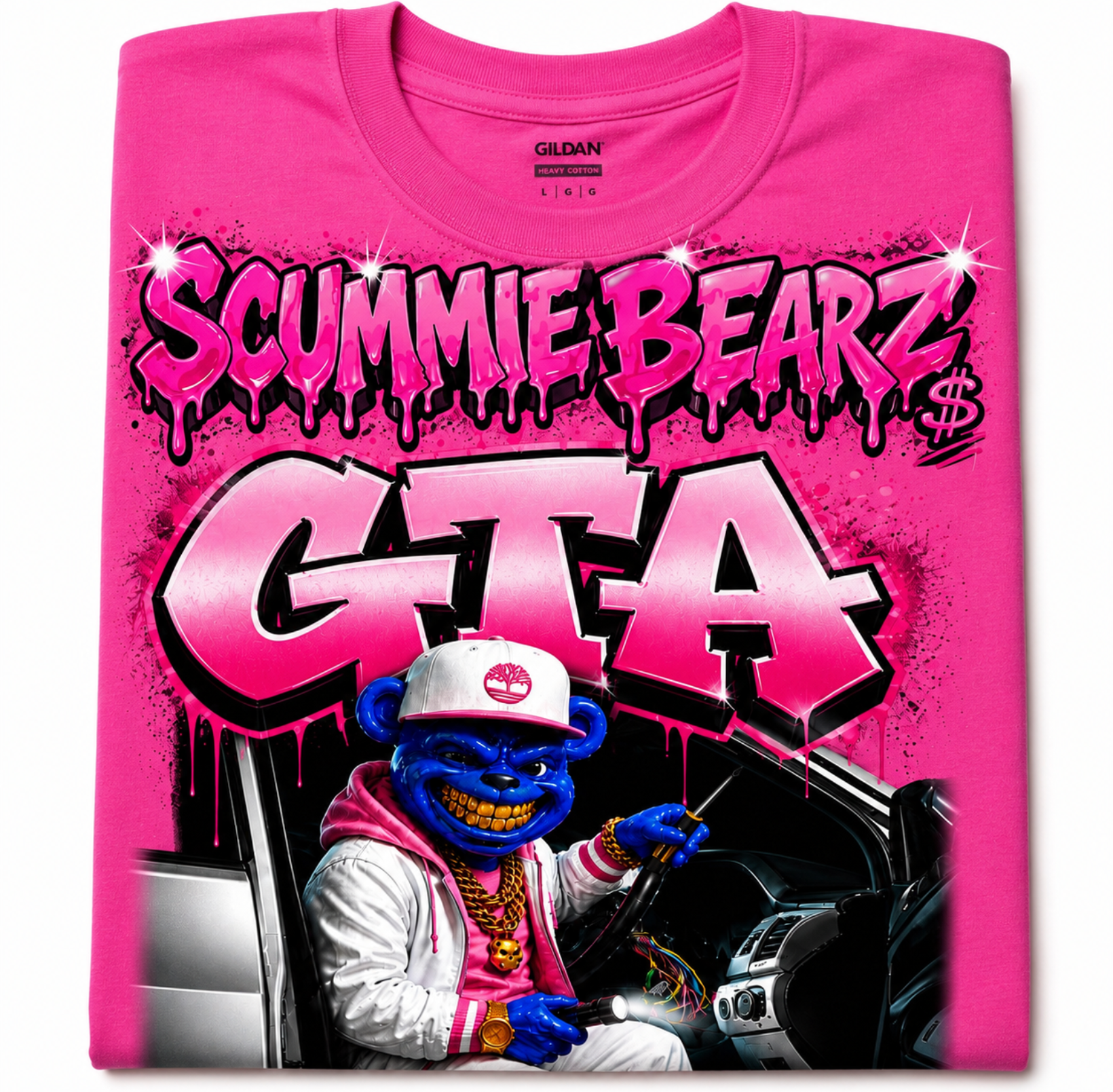 Scummie Bearz GTA  Collection "Pink" Tee  Unisex Men's T-Shirt