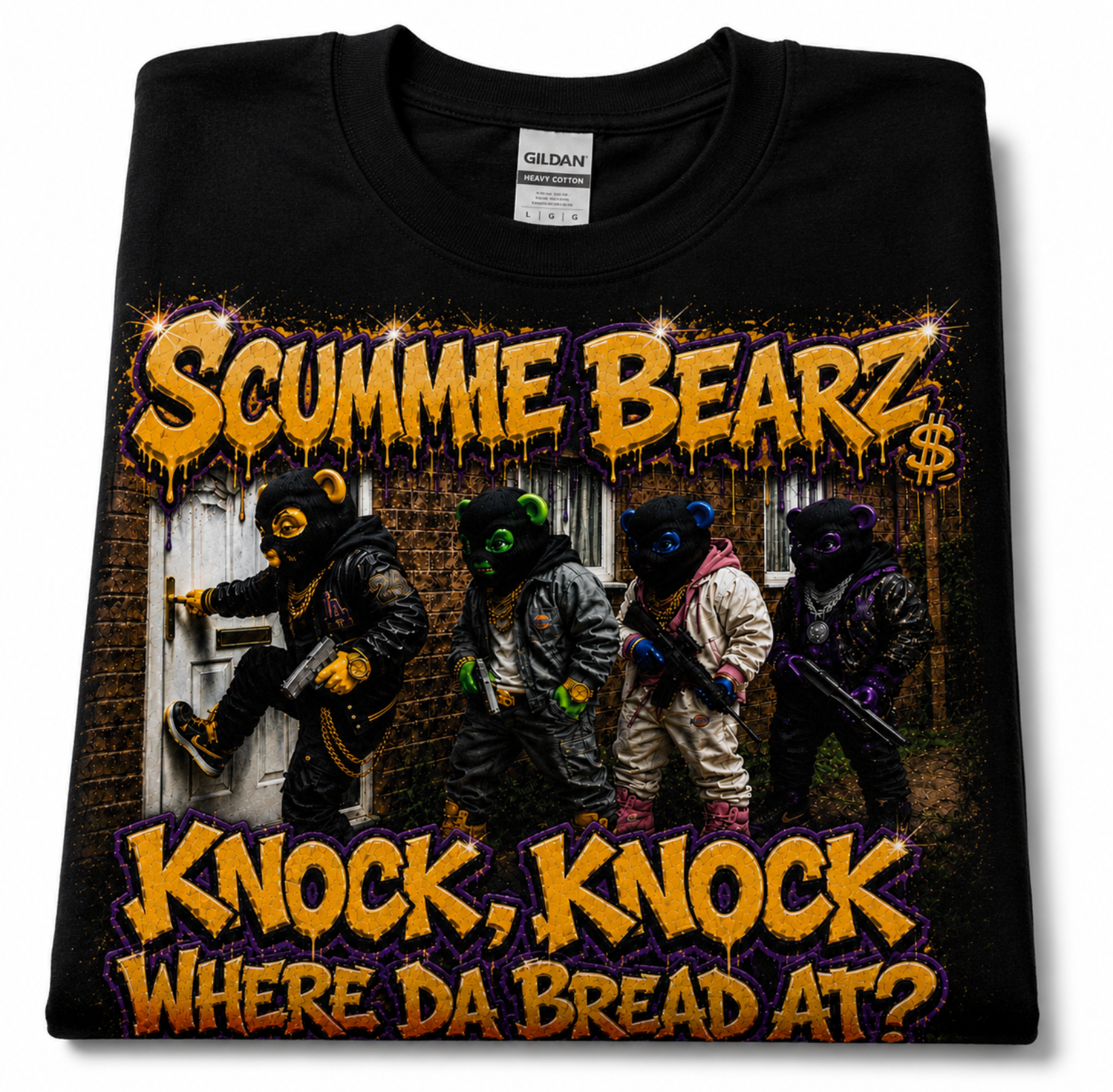 Scummie Bearz Bank Heist Collection: Knock Knock — Unisex Men's T-Shirt
