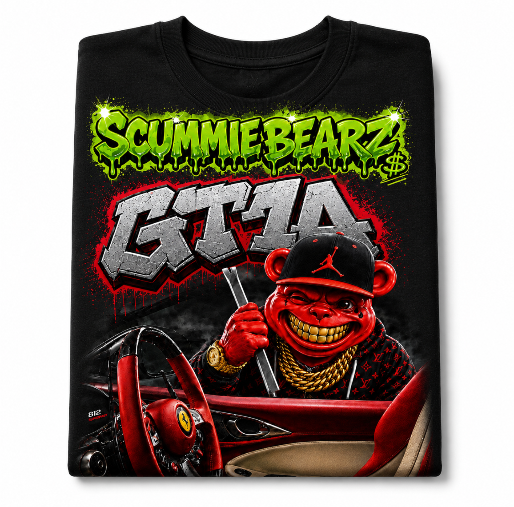 Scummie Bearz GTA Collection "Red 2" Unisex Men's T-Shirt
