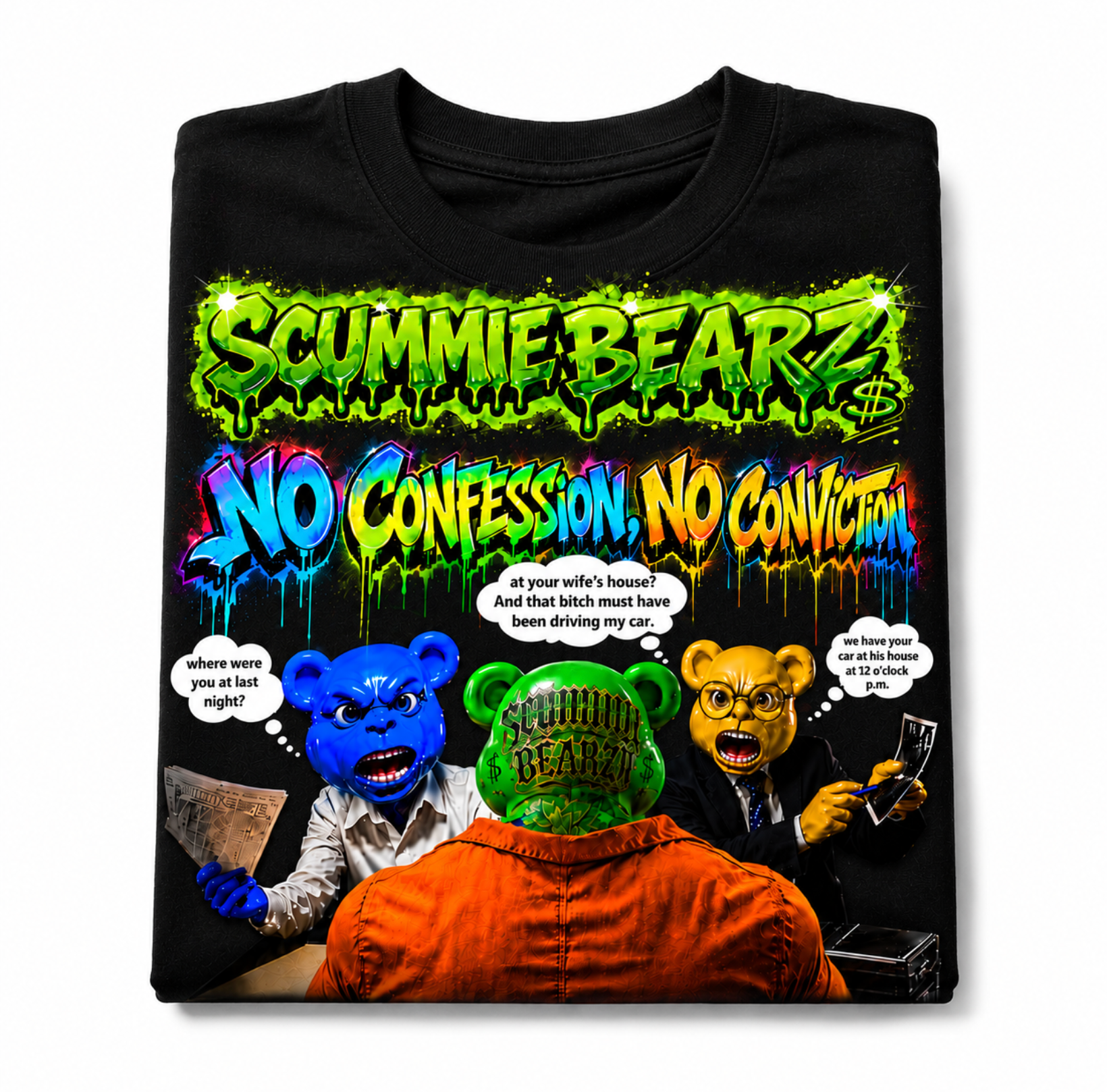 Scummie Bearz Court Collection: No Confession, No Conviction — Unisex Men's T-Shirt