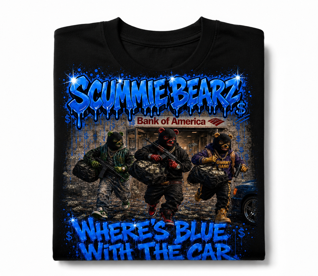 Scummie Bearz Bank Heist Collection: Where's Blue? — Unisex Men's T-Shirt