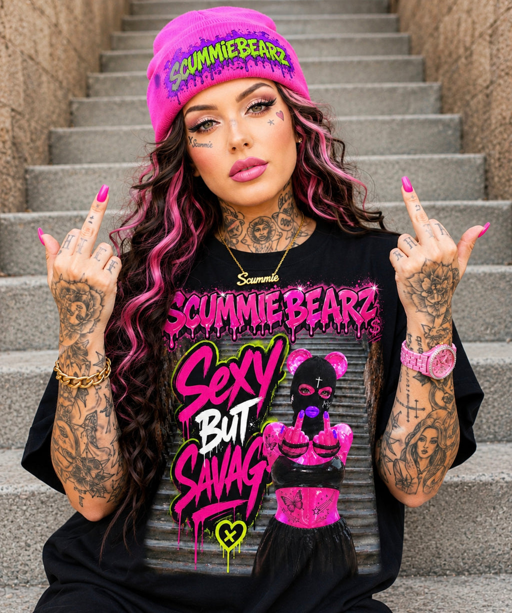 Scummie Bearz Sexy But Savage  Collection- "Pink  Edition" Unisex Men's T-Shirt